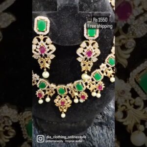 Premium quality AD Stone necklace set whatsapp 7358336603 for more details